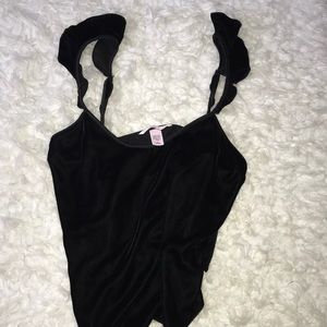 Black velvet tank top